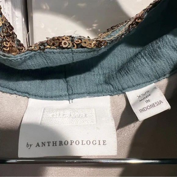 Anthropologie Glittering Gold Sequined Kimono - Picture 10 of 10
